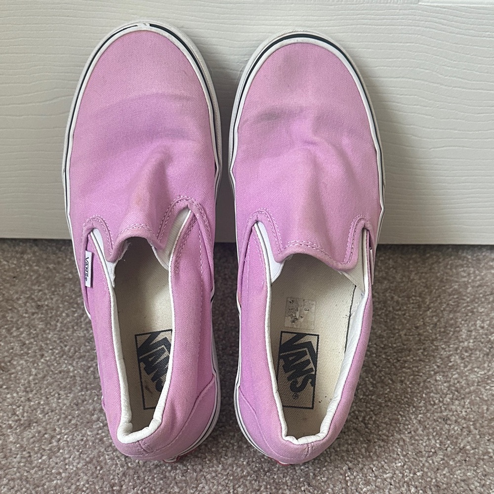 Pink Womens Slip On Vans- Size 8.5 - Picture 2 of 6